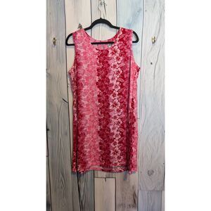 Women's Hi-Lites Hawaiian hot pink sleeveless dress size Large